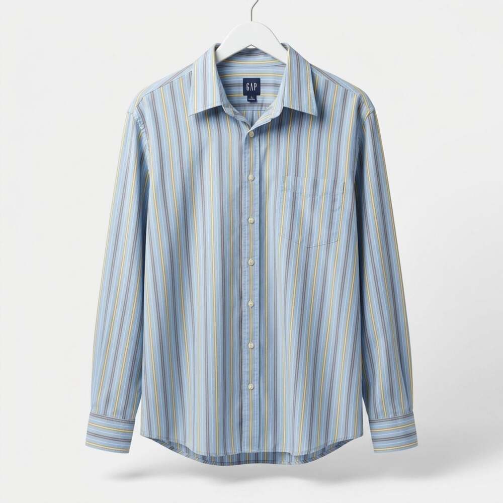 Gap Classic Fit Striped Long Sleeve Button Down Shirt XL